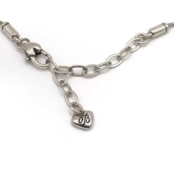Brighton Pendant Necklace My Broken Crystal Heart Silver Plate 16.5-18.5" Chain - Picture 6 of 10